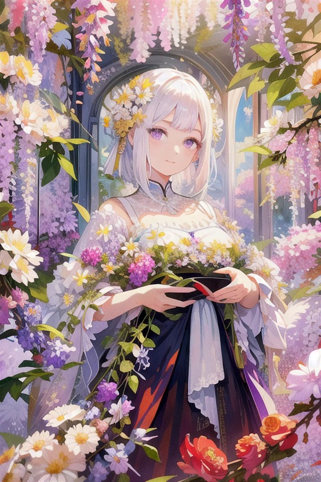 花と白髪ちゃん