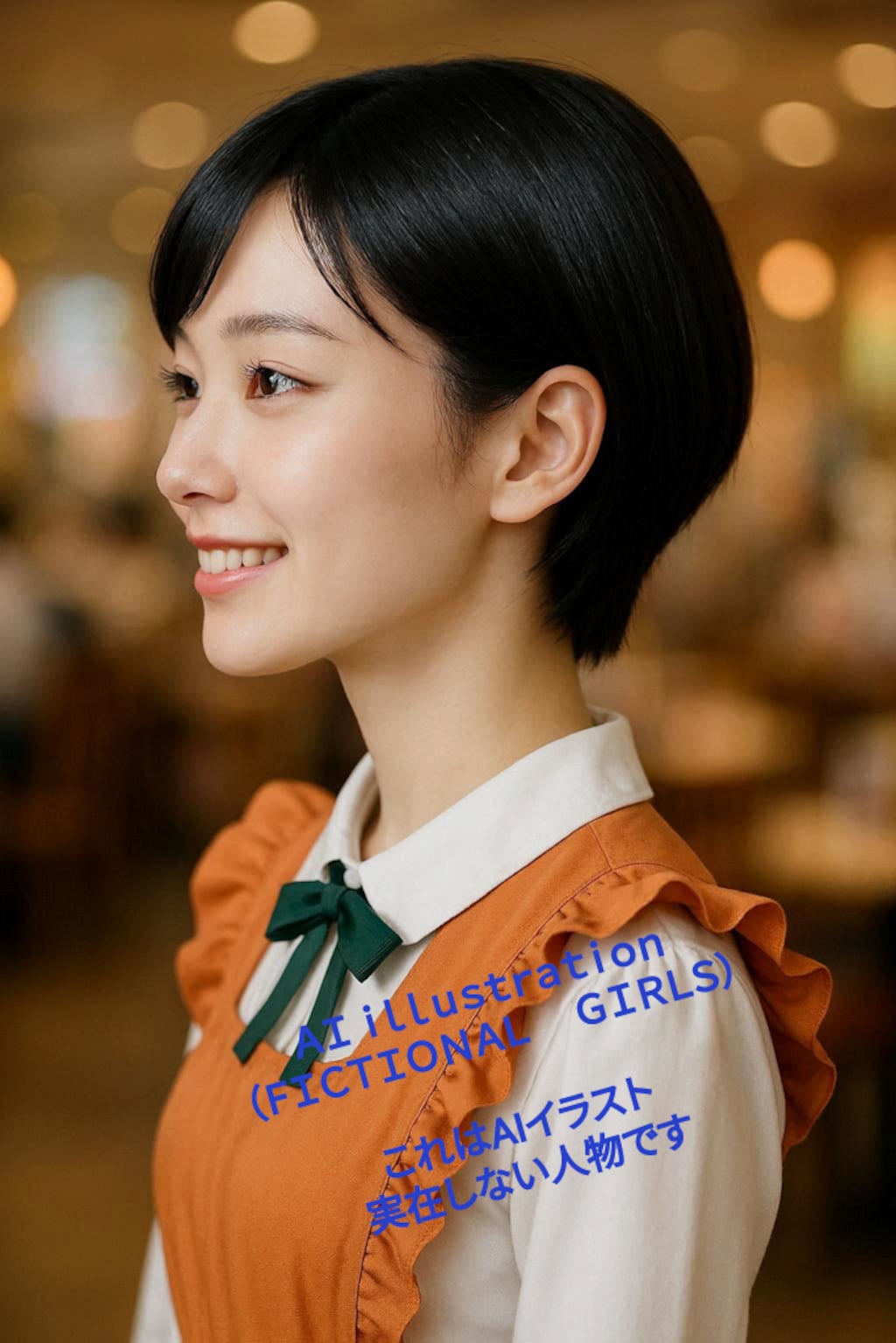 バッサリヘアカットされた美少女