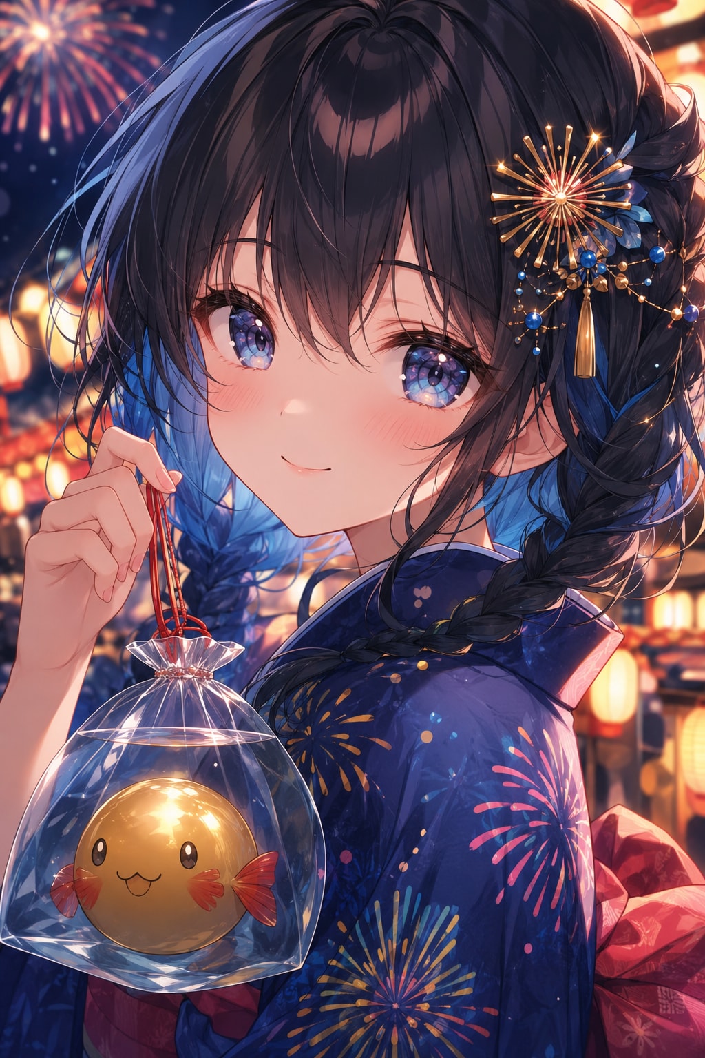 夏祭りと金玉魚