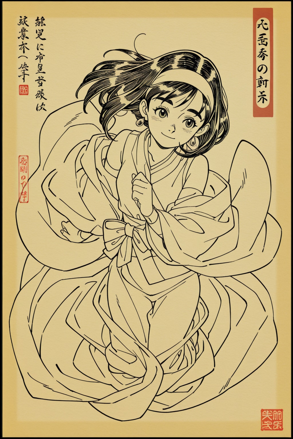 浮世絵で描く「やんちゃ姫の大冒険」 | の人気AIイラスト・グラビア