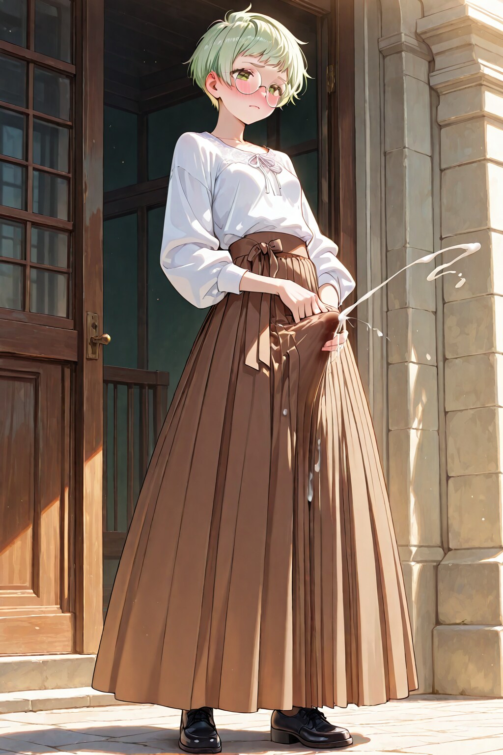 Midori ejaculating on my OC's clothes
