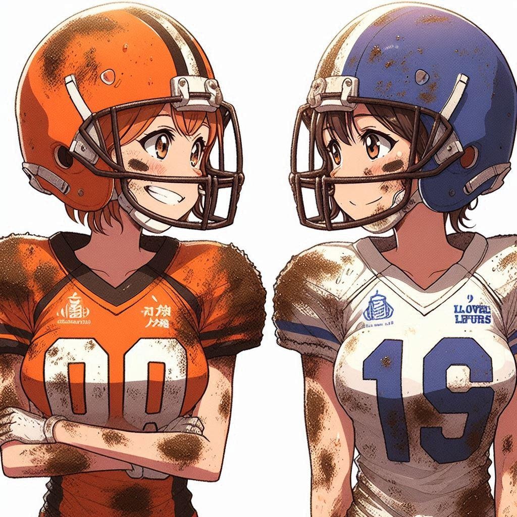 🏈泥まみれの女子アメフト 124
