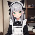 銀髪ねこ耳メイドちゃん 2枚目