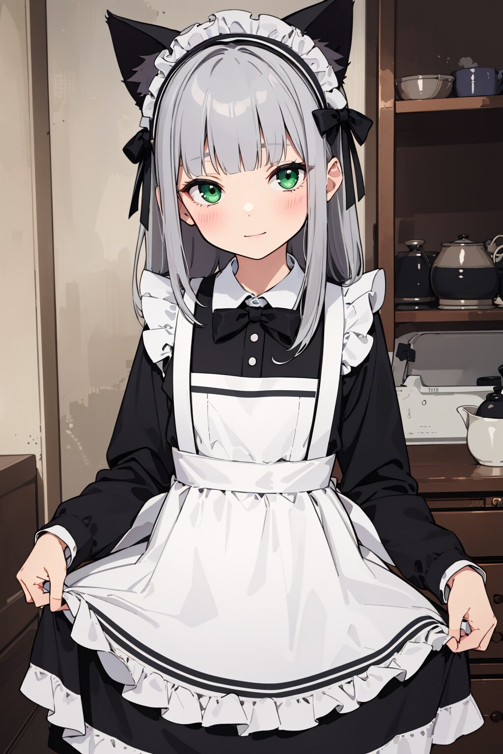 銀髪ねこ耳メイドちゃん