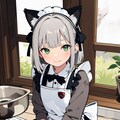 銀髪ねこ耳メイドちゃん 4枚目