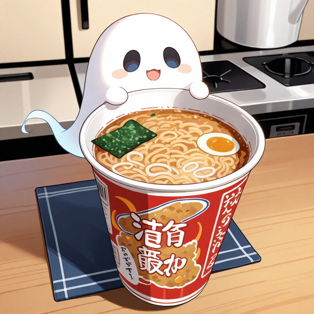 カップラーメンとお化けさん