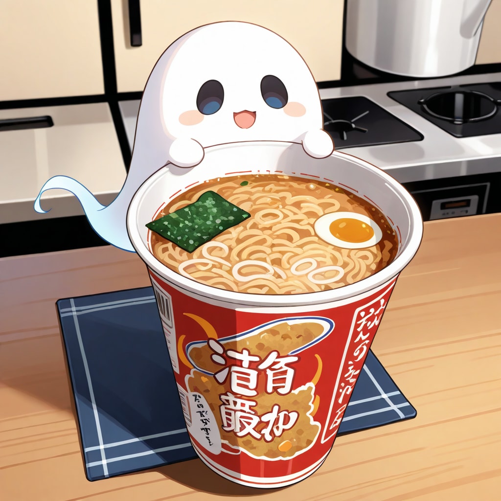 カップラーメンとお化けさん