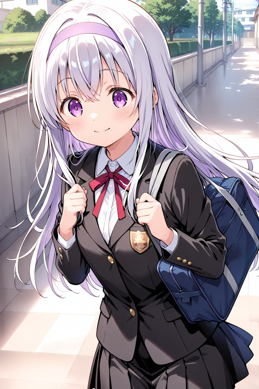 銀髪少女と朝登校