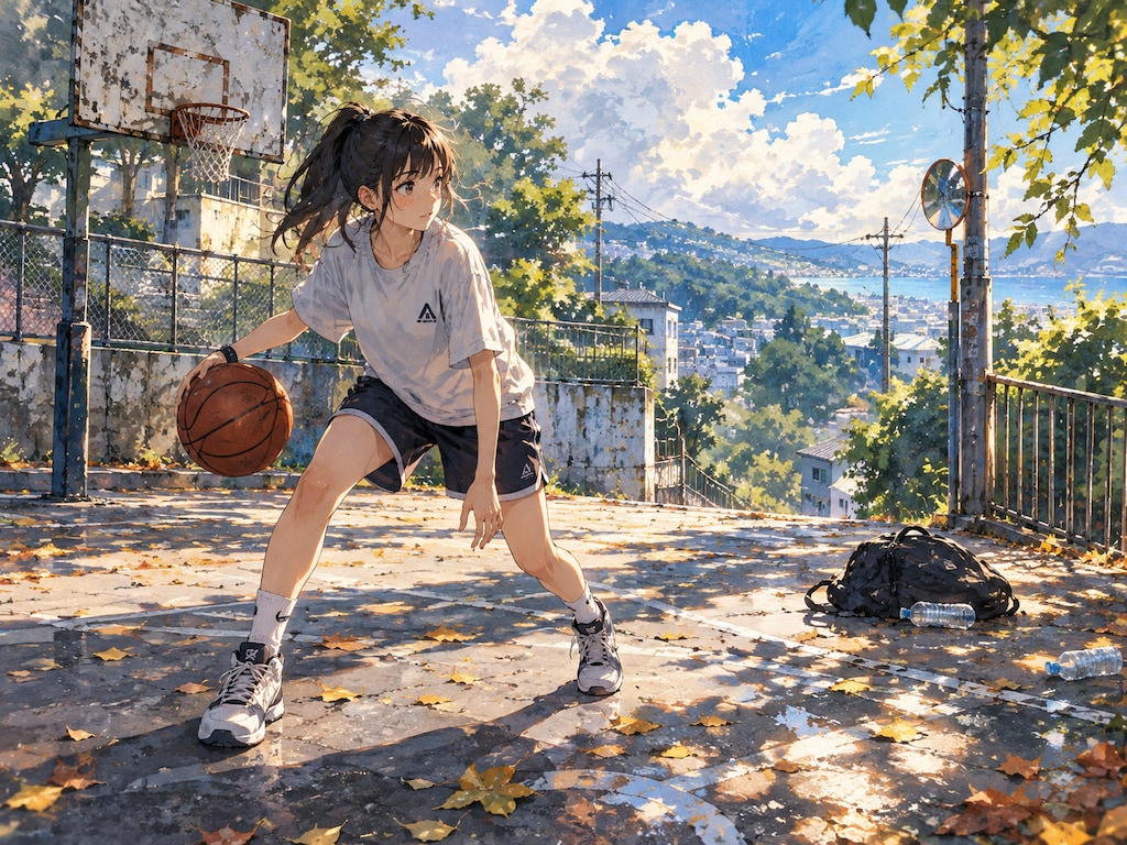 夏の終わり、いつものコートで