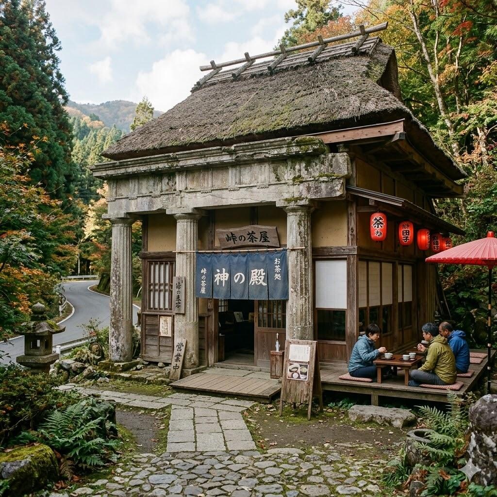 ギリシャ神殿和風峠の茶屋
