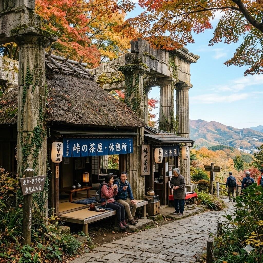 ギリシャ神殿和風峠の茶屋