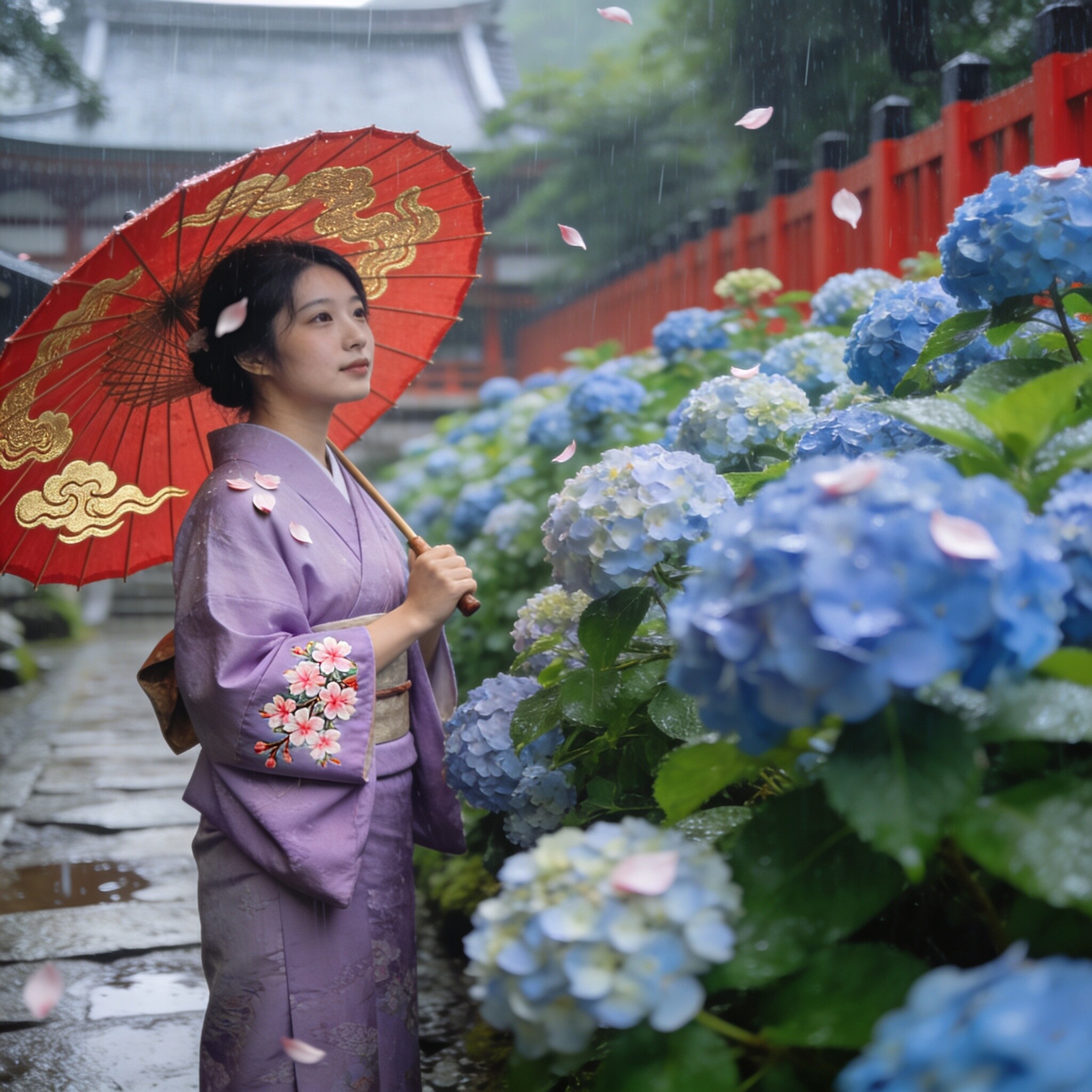 紫陽花神社にて