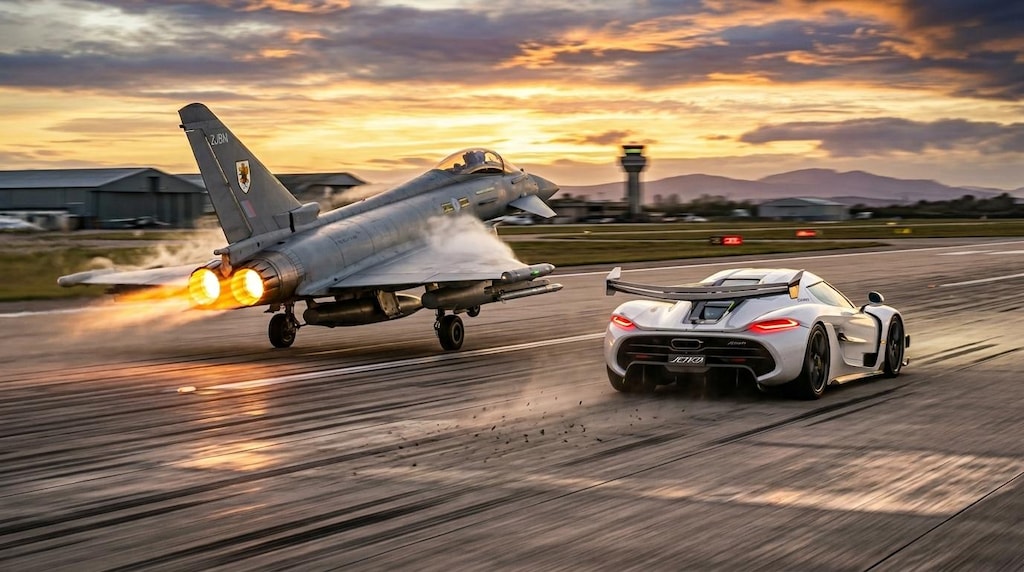 Eurofighter Typhoon vs. Koenigsegg Jesko