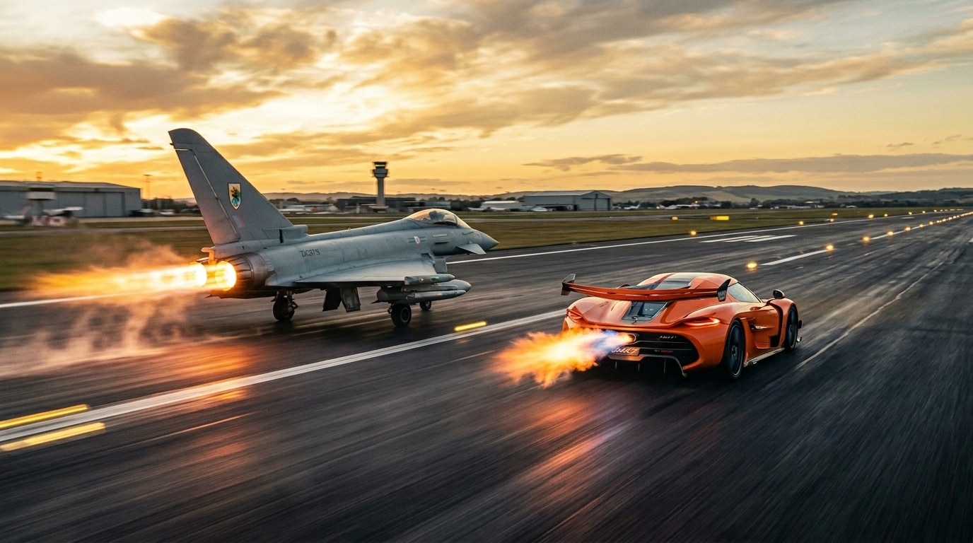 Eurofighter Typhoon vs. Koenigsegg Jesko | の人気AIイラスト・グラビア