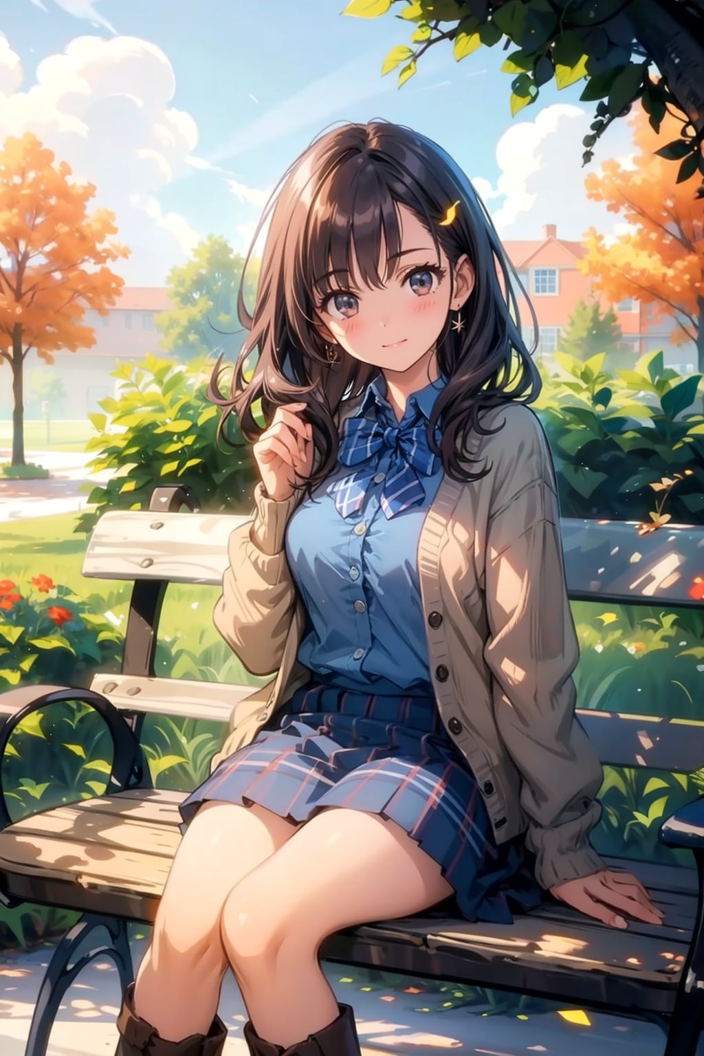 ベンチに座る子 | の人気AIイラスト・グラビア