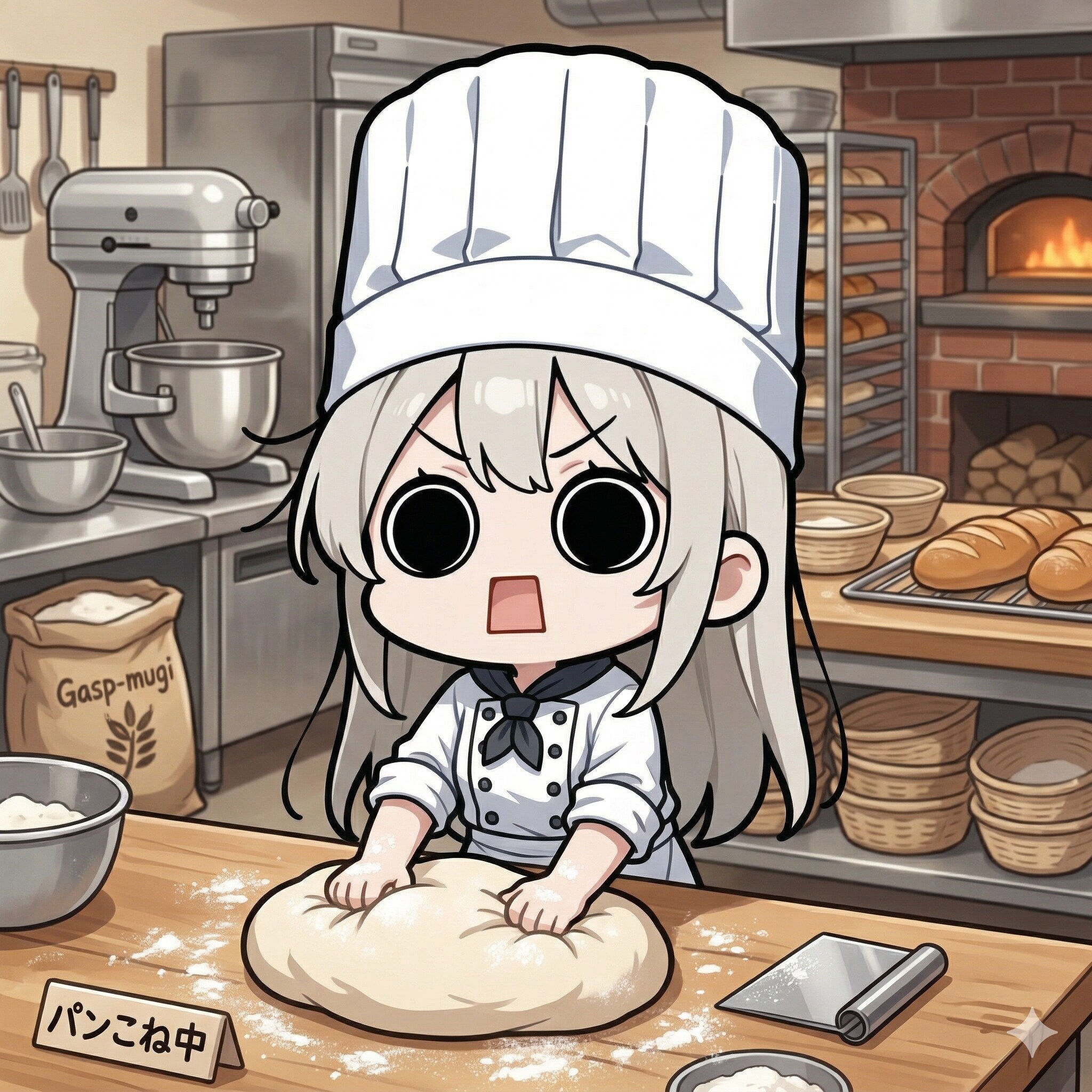 パンをこねるえらいこっちゃ嬢