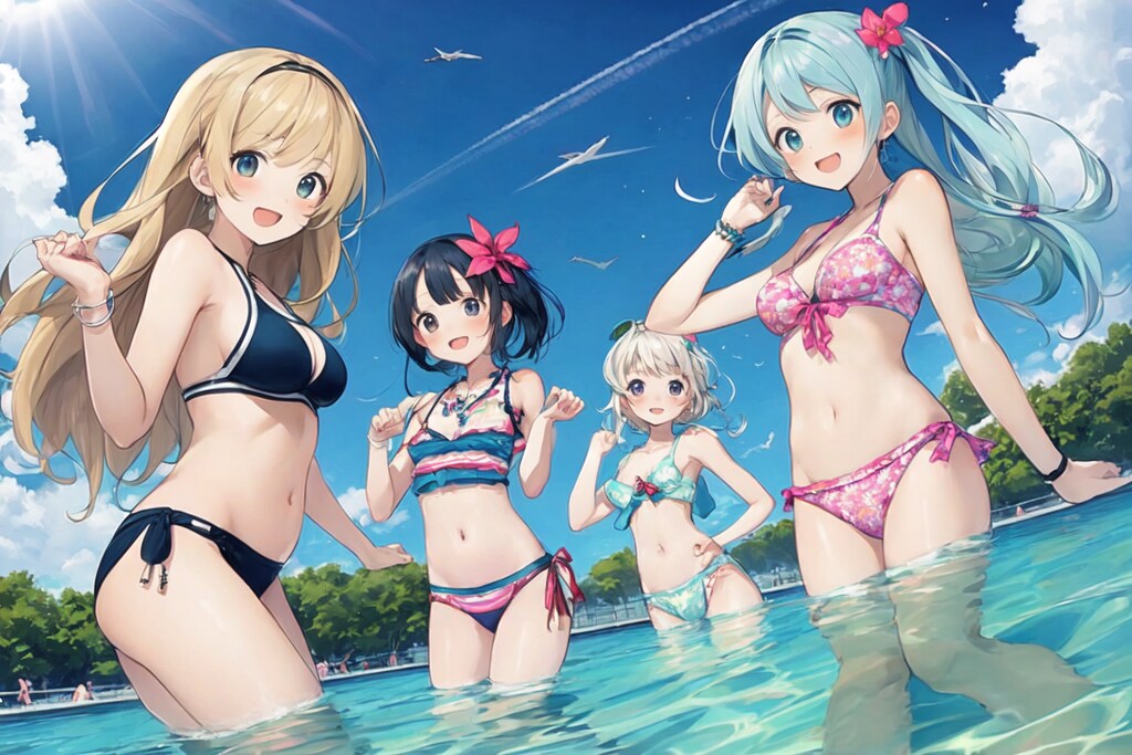 バカンスしてる女性アイドルグループ！！（6枚）