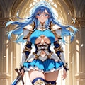 魔法を使う青髪ロングの騎士 2枚目
