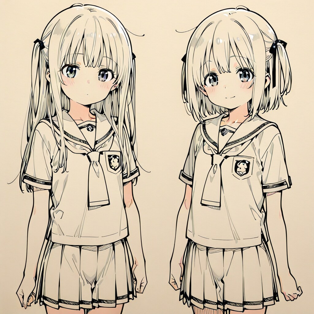 下書きの女の子