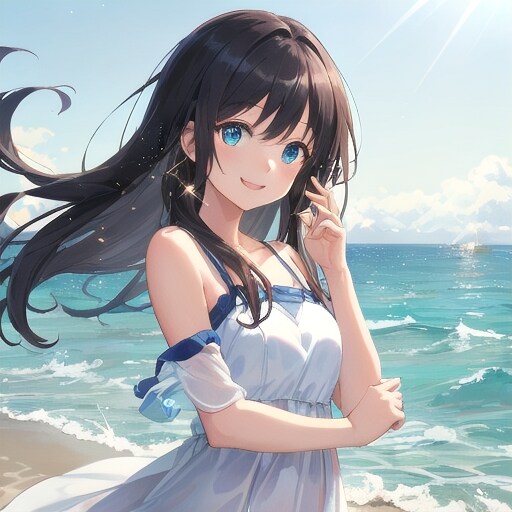 海辺の微笑み | の人気AIイラスト・グラビア