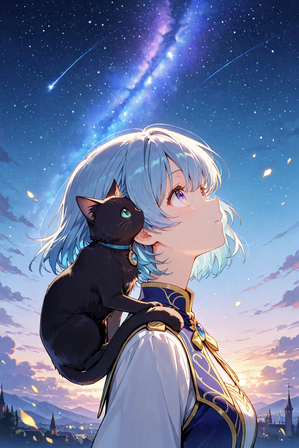 黒猫と星空を見ていた