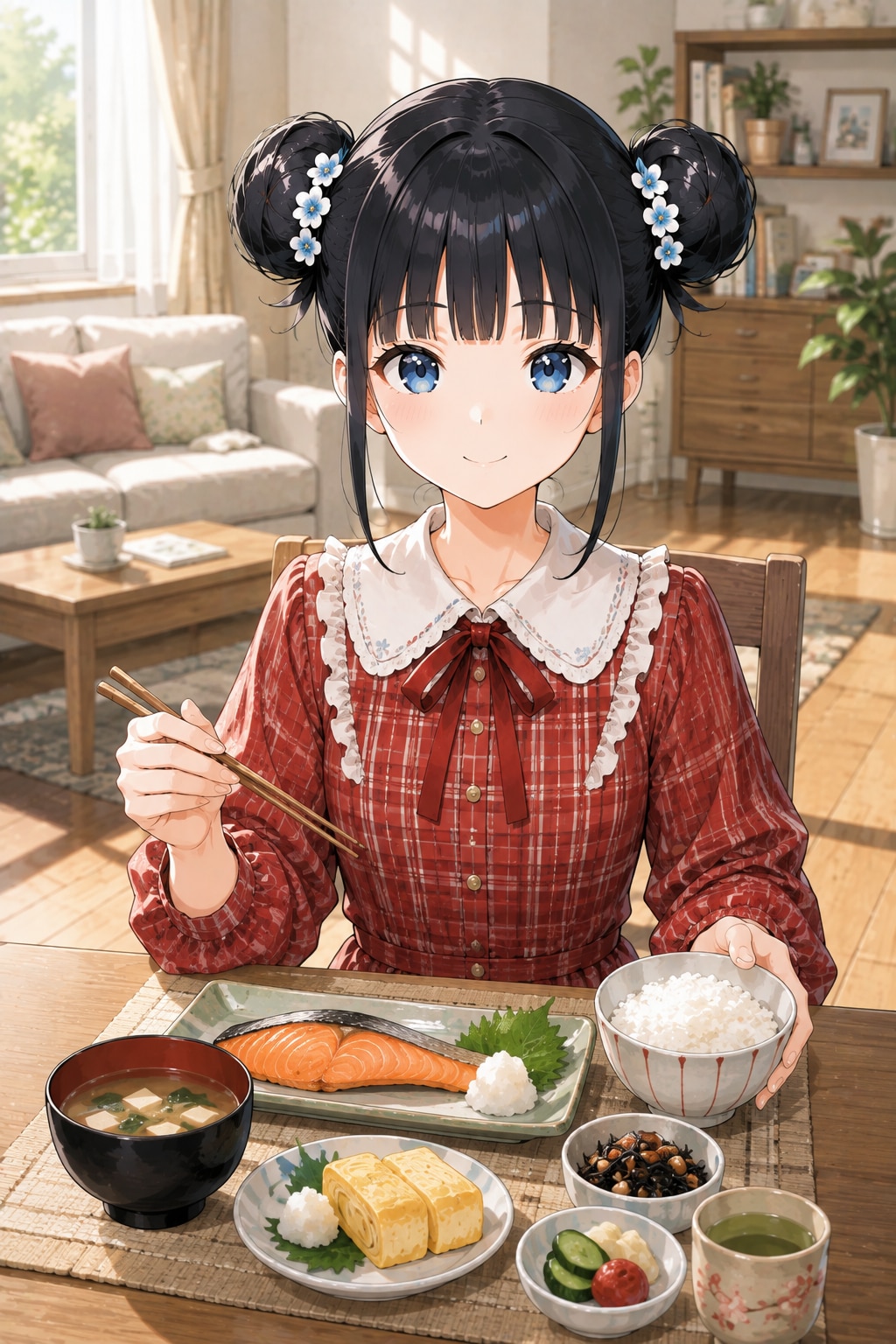 おだんごちゃん🍡✨と朝ごはん🍚✨　8/25 | の人気AIイラスト・グラビア