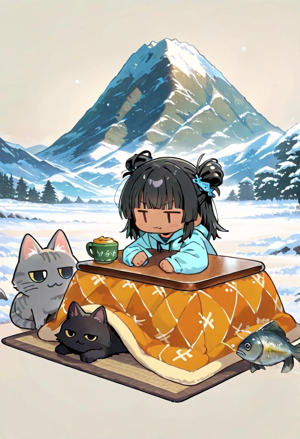 こたつとネコとこなつとツナ