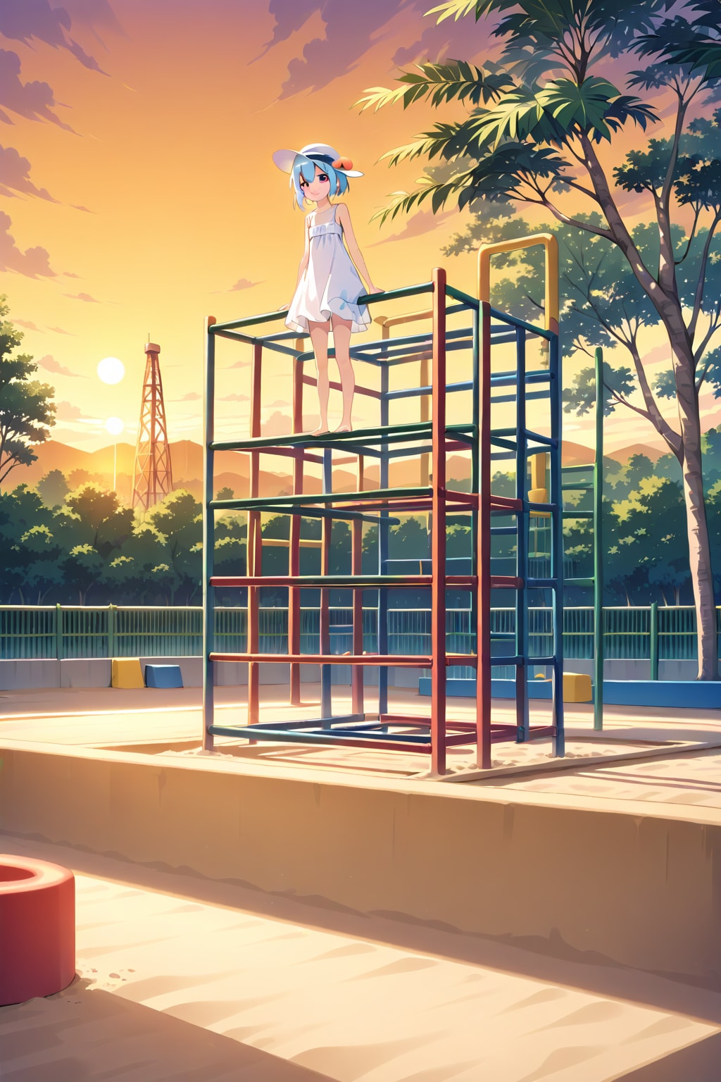 夕方まで公園で遊んでいた少女 | の人気AIイラスト・グラビア