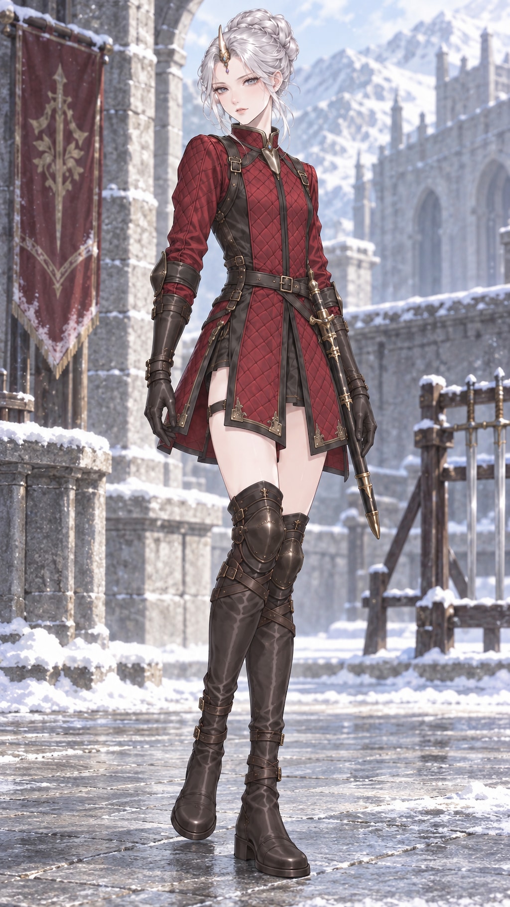雪明かりにほどける銀髪