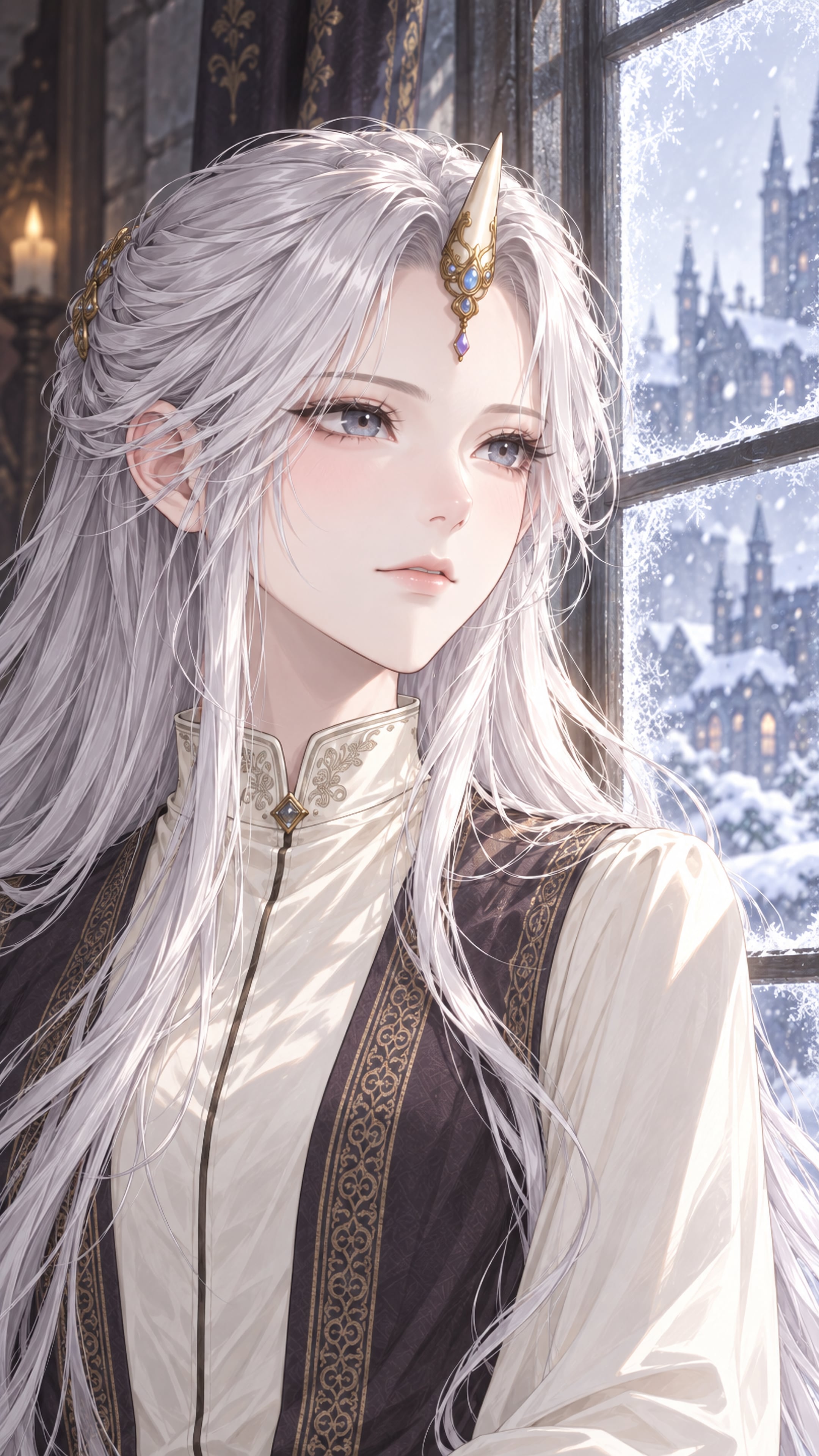 雪明かりにほどける銀髪 | の人気AIイラスト・グラビア