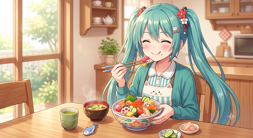 今日のお昼は散らしずしです
