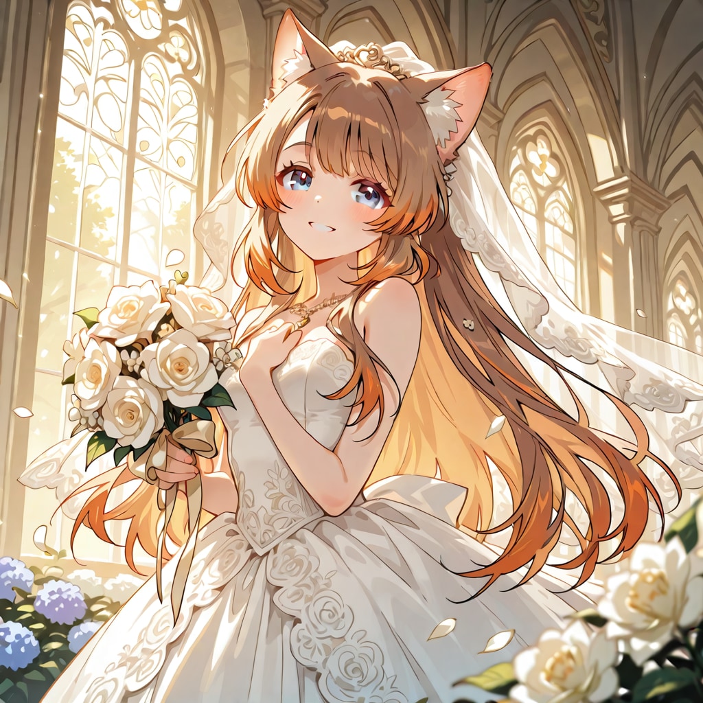 6月の花嫁な小さな女の子