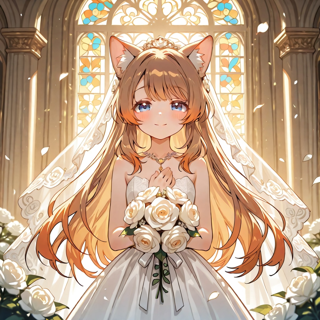 6月の花嫁な小さな女の子