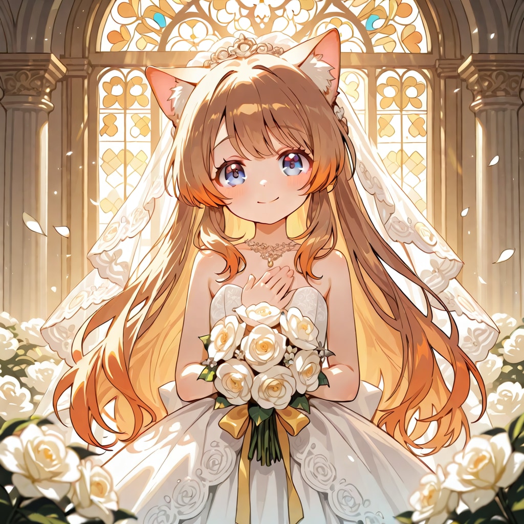 6月の花嫁な小さな女の子