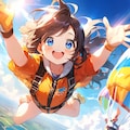 スカイダイビング中の小さな女の子 2枚目