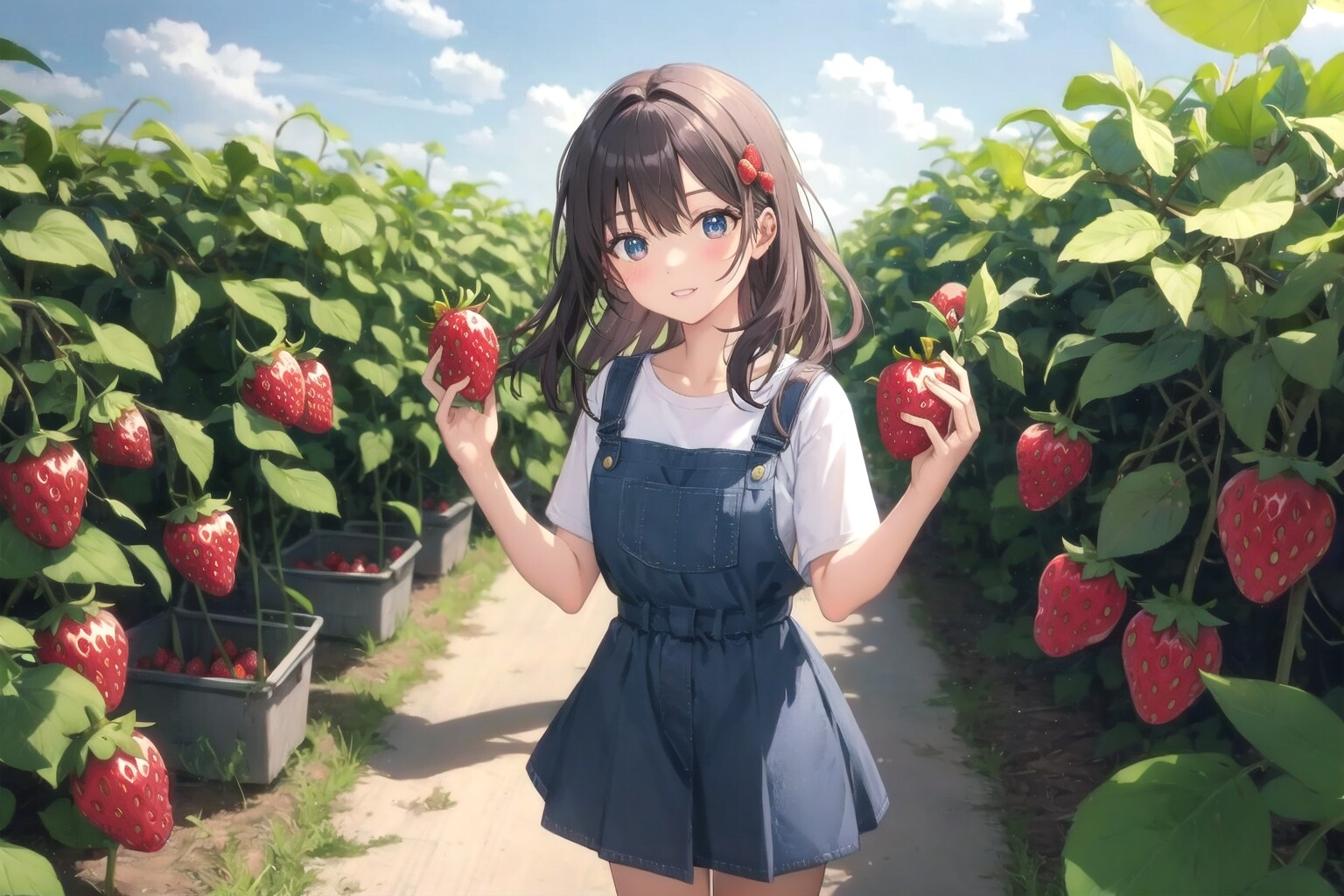 イチゴ狩り | の人気AIイラスト・グラビア