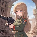 戦場で涙する女性兵士 3枚目