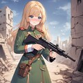 戦場で涙する女性兵士 2枚目