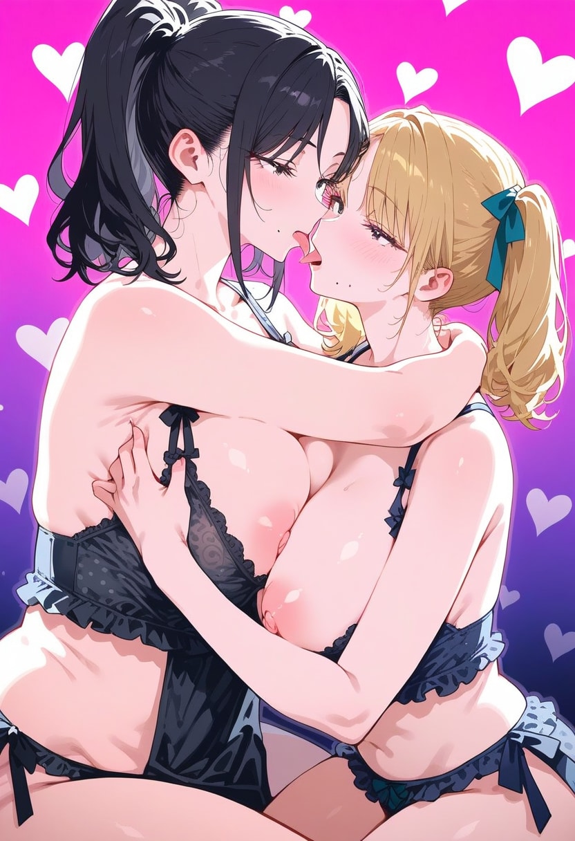 熟女、ギャルとキスをするその2