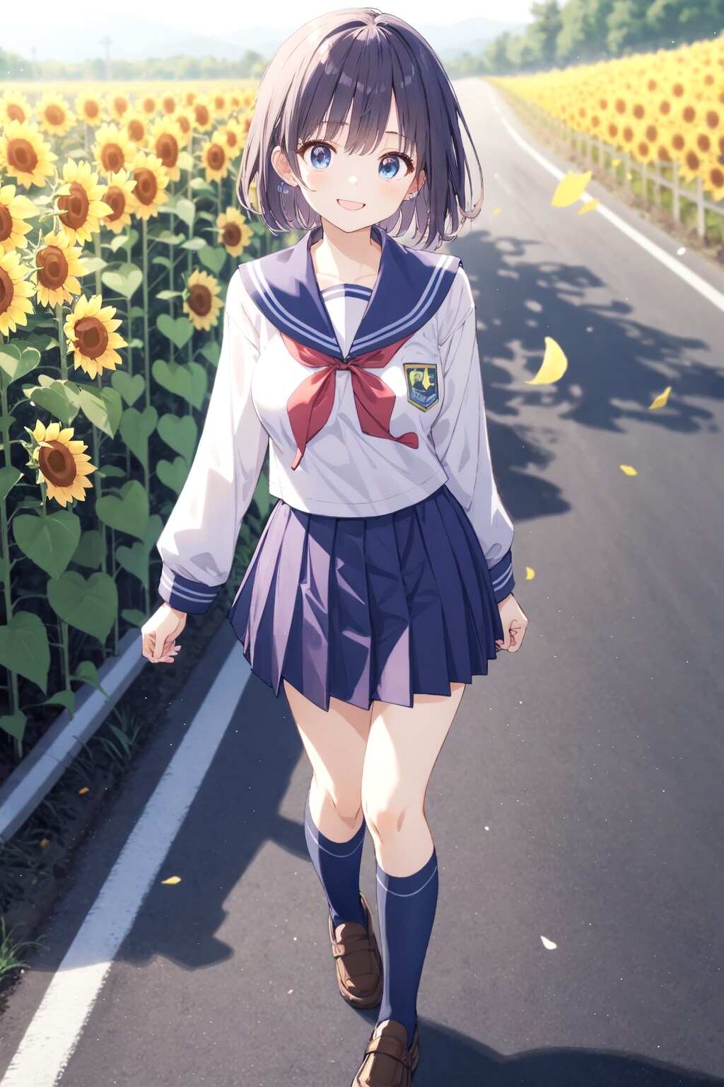 ひまわりの通学路 | の人気AIイラスト・グラビア