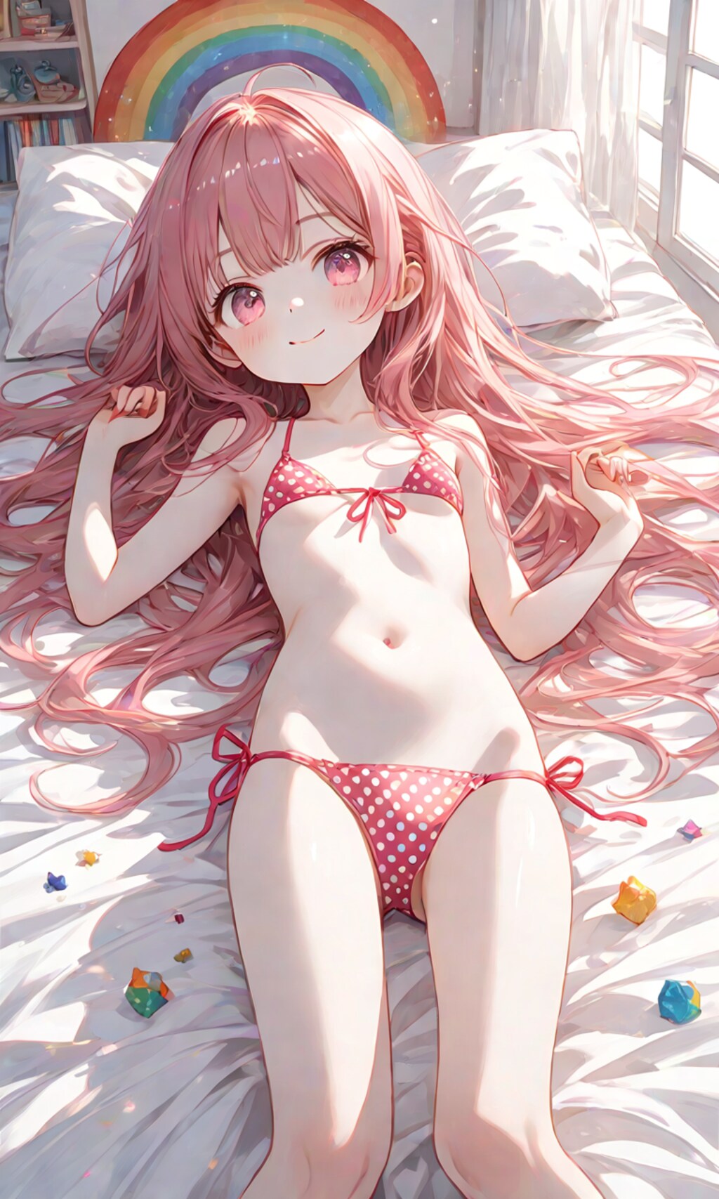 水着を着た女の子(水玉模様ver)