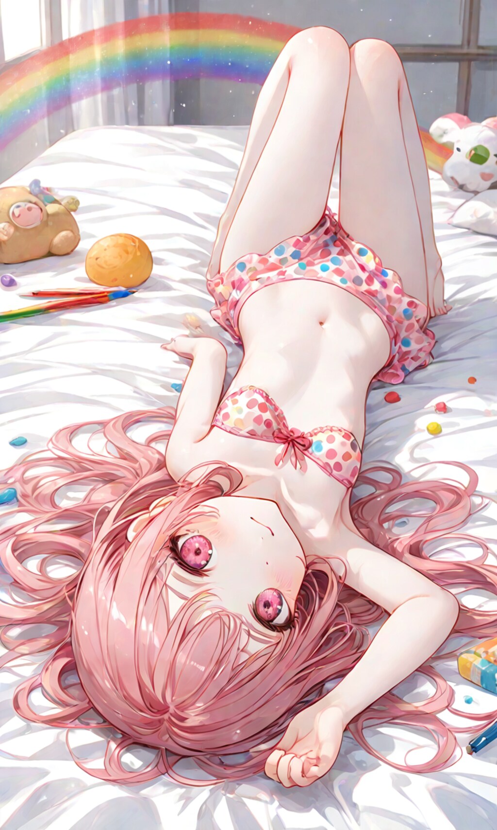 水着を着た女の子(水玉模様ver)