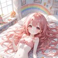 水着を着た女の子(水玉模様ver) 6枚目