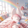 水着を着た女の子(水玉模様ver) 5枚目