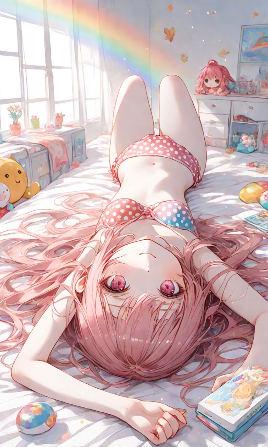 水着を着た女の子(水玉模様ver)