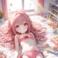 水着を着た女の子(水玉模様ver) 8枚目
