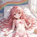水着を着た女の子(水玉模様ver) 3枚目