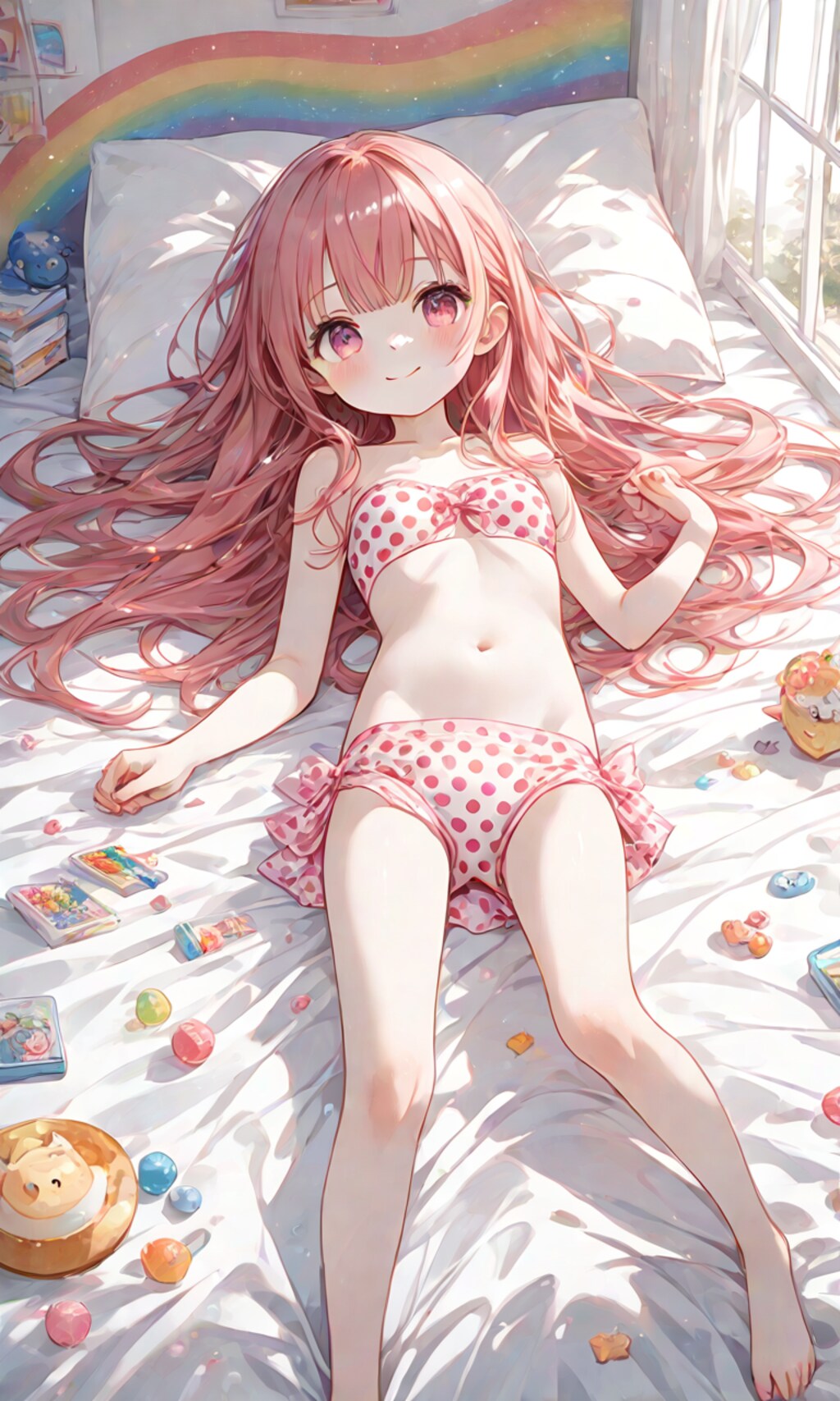 水着を着た女の子(水玉模様ver)