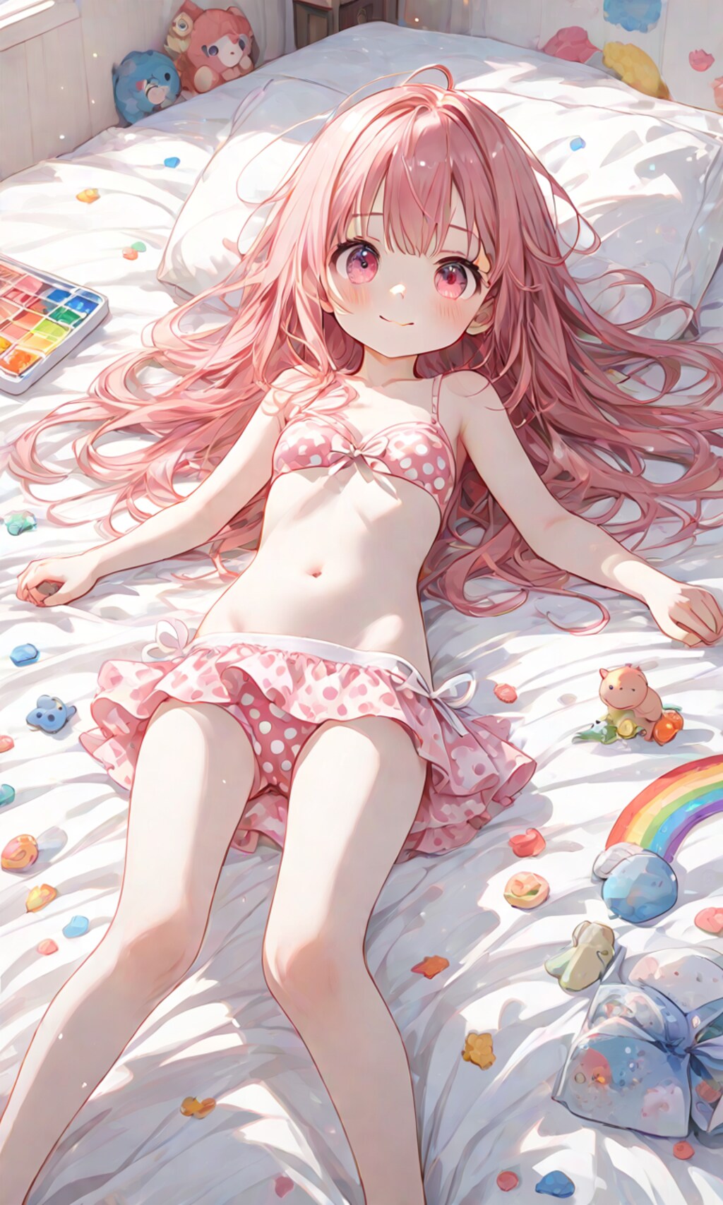 水着を着た女の子(水玉模様ver)
