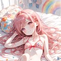 水着を着た女の子(水玉模様ver) 12枚目